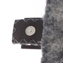 FENDI Floral Mamma Baguette Shoulder Bag Felt Gray Silver Auth 185390SAM-10
