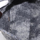FENDI Floral Mamma Baguette Shoulder Bag Felt Gray Silver Auth 185390SAM-11