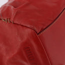 Miu Miu Hand Bag Leather Red Silver Auth 185391V-11