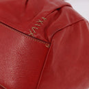 Miu Miu Hand Bag Leather Red Silver Auth 185391V-12