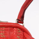 Miu Miu Hand Bag Leather Red Silver Auth 185391V-17