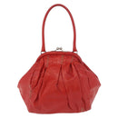 Miu Miu Hand Bag Leather Red Silver Auth 185391V-2