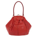 Miu Miu Hand Bag Leather Red Silver Auth 185391V-3