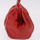Miu Miu Hand Bag Leather Red Silver Auth 185391V-5