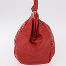 Miu Miu Hand Bag Leather Red Silver Auth 185391V-6