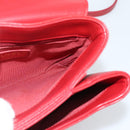 CHANEL Matelasse Chain Shoulder Bag Lamb Skin 2way Red Gold CC Auth 185393SAM-21