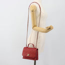 CHANEL Matelasse Chain Shoulder Bag Lamb Skin 2way Red Gold CC Auth 185393SAM-27