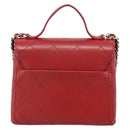 CHANEL Matelasse Chain Shoulder Bag Lamb Skin 2way Red Gold CC Auth 185393SAM-2