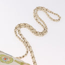 CHANEL Cuba Collection Matelasse 20 Chain Bag Satin White Gold CC Auth 185394SM-7
