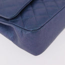 CHANEL Chain Matelasse 25 Shoulder Bag Caviar Skin Blue Gold CC Auth 185395SM-8