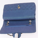 CHANEL Chain Matelasse 25 Shoulder Bag Caviar Skin Blue Gold CC Auth 185395SM-19