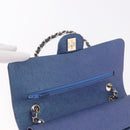 CHANEL Chain Matelasse 25 Shoulder Bag Caviar Skin Blue Gold CC Auth 185395SM-20