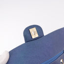 CHANEL Chain Matelasse 25 Shoulder Bag Caviar Skin Blue Gold CC Auth 185395SM-22