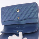 CHANEL Chain Matelasse 25 Shoulder Bag Caviar Skin Blue Gold CC Auth 185395SM-9