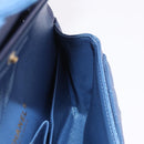 CHANEL Chain Matelasse 25 Shoulder Bag Caviar Skin Blue Gold CC Auth 185395SM-26