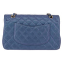 CHANEL Chain Matelasse 25 Shoulder Bag Caviar Skin Blue Gold CC Auth 185395SM-2