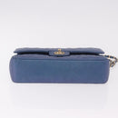 CHANEL Chain Matelasse 25 Shoulder Bag Caviar Skin Blue Gold CC Auth 185395SM-5