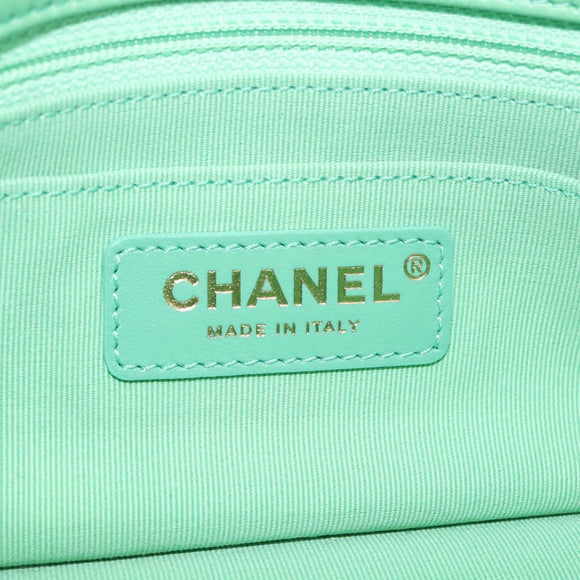 CHANEL Matelasse20 Chain Shoulder Bag Lamb Skin Green Gold CC Auth 185396SM