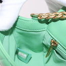 CHANEL Matelasse20 Chain Shoulder Bag Lamb Skin Green Gold CC Auth 185396SM-25