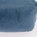 BALENCIAGA The Day Shoulder Bag Leather Blue Silver 141175 Auth 185397A-11