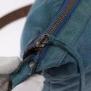 BALENCIAGA The Day Shoulder Bag Leather Blue Silver 141175 Auth 185397A-18
