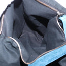 BALENCIAGA The Day Shoulder Bag Leather Blue Silver 141175 Auth 185397A-24