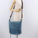 BALENCIAGA The Day Shoulder Bag Leather Blue Silver 141175 Auth 185397A-26