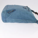 BALENCIAGA The Day Shoulder Bag Leather Blue Silver 141175 Auth 185397A-4