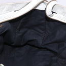 BALENCIAGA Classic Graffiti The City Hand Bag Leather 2way White Auth 185398V-23