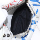 BALENCIAGA Classic Graffiti The City Hand Bag Leather 2way White Auth 185398V-28