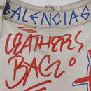BALENCIAGA Classic Graffiti The City Hand Bag Leather 2way White Auth 185398V-4