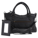 BALENCIAGA The First Hand Bag Leather 2way Black 103208 Auth 185399SAM-1