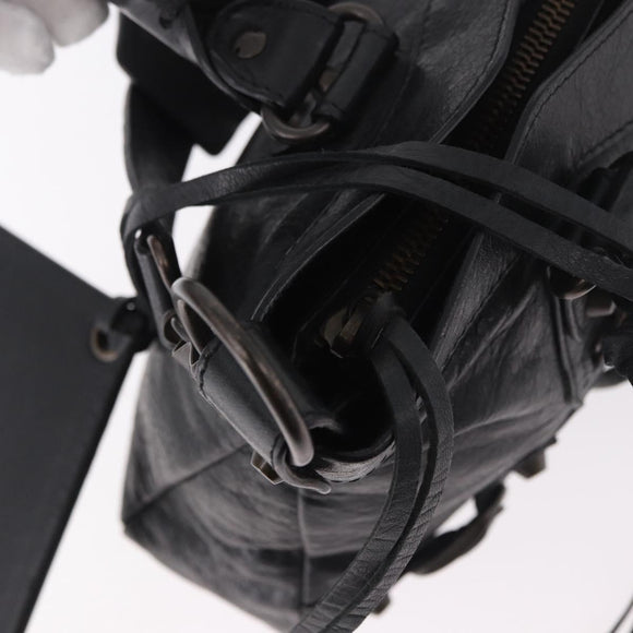 BALENCIAGA The First Hand Bag Leather 2way Black 103208 Auth 185399SAM