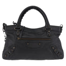 BALENCIAGA The First Hand Bag Leather 2way Black 103208 Auth 185399SAM-2