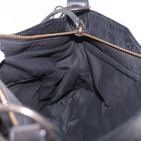 BALENCIAGA The First Hand Bag Leather 2way Black 103208 Auth 185399SAM