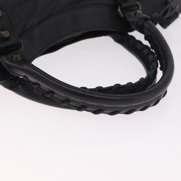 BALENCIAGA The First Hand Bag Leather 2way Black 103208 Auth 185399SAM