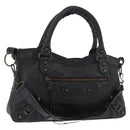 BALENCIAGA The First Hand Bag Leather 2way Black 103208 Auth 185400V-1