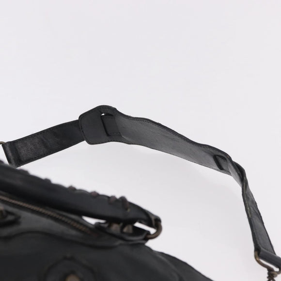 BALENCIAGA The First Hand Bag Leather 2way Black 103208 Auth 185400V