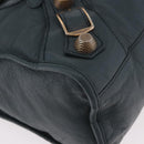 BALENCIAGA The Giant City Hand Bag Leather 2way Navy Gold 173084 Auth 185401M-10