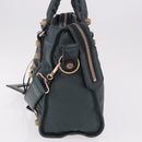 BALENCIAGA The Giant City Hand Bag Leather 2way Navy Gold 173084 Auth 185401M-4