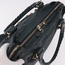 BALENCIAGA The Giant City Hand Bag Leather 2way Navy Gold 173084 Auth 185401M-6