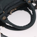 BALENCIAGA The Giant City Hand Bag Leather 2way Navy Gold 173084 Auth 185401M-7