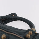 BALENCIAGA The Giant City Hand Bag Leather 2way Navy Gold 173084 Auth 185401M-8