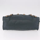 BALENCIAGA The Giant City Hand Bag Leather 2way Navy Gold 173084 Auth 185401M-9