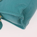 BALENCIAGA Giant Mini City Bag Leather 2way Turquoise Blue 309544 Auth 185402SAM-14