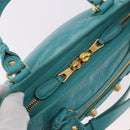 BALENCIAGA Giant Mini City Bag Leather 2way Turquoise Blue 309544 Auth 185402SAM-16