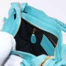 BALENCIAGA Giant Mini City Bag Leather 2way Turquoise Blue 309544 Auth 185402SAM-21