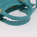 BALENCIAGA Giant Mini City Bag Leather 2way Turquoise Blue 309544 Auth 185402SAM-7