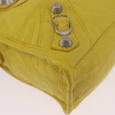 BALENCIAGA Giant Mini City Hand Bag Leather 2way Yellow 309544 Auth 185403M-12