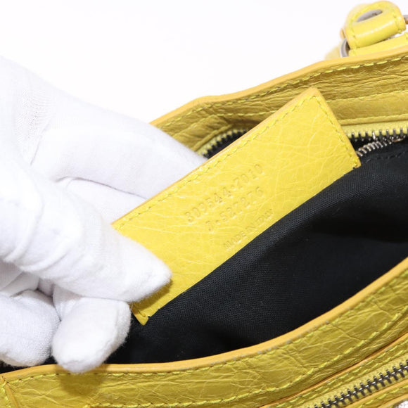 BALENCIAGA Giant Mini City Hand Bag Leather 2way Yellow 309544 Auth 185403M